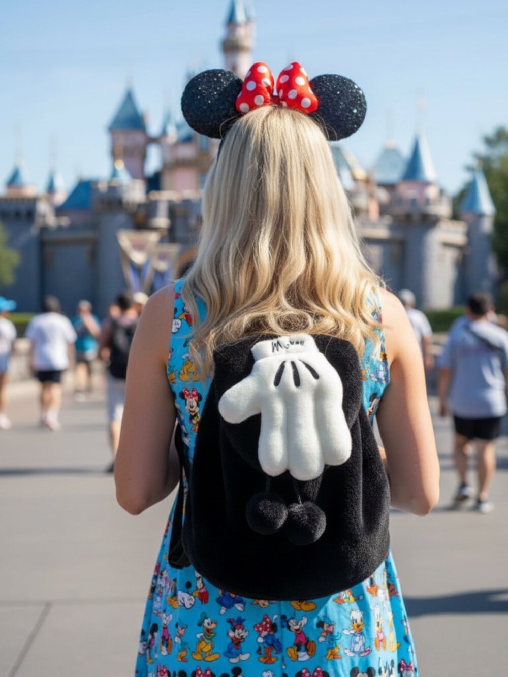 Vintage 90s Mickey Unlimited Faux Fur Mickey Mouse Glove Backpack